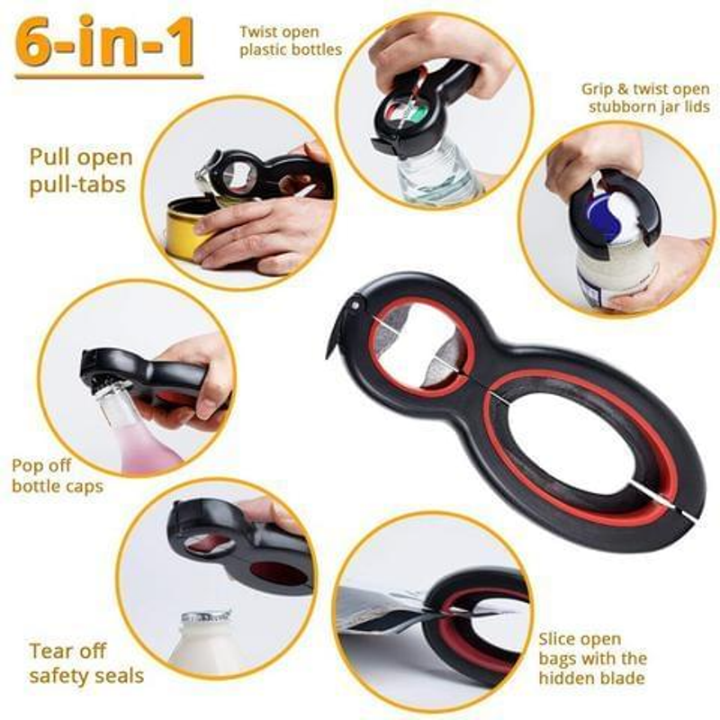 Multi-Functional 6-in-1 Bottle Opener