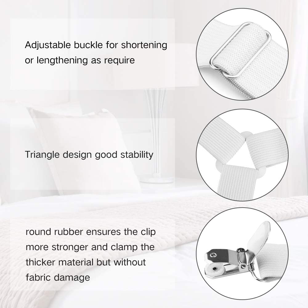 Elastic Bed Sheet Gripper Fastener Clips - 4PCS/Set