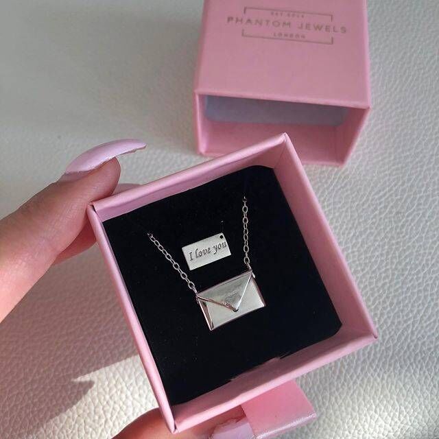 New Trendy Envelope Love Letter Silver Necklace