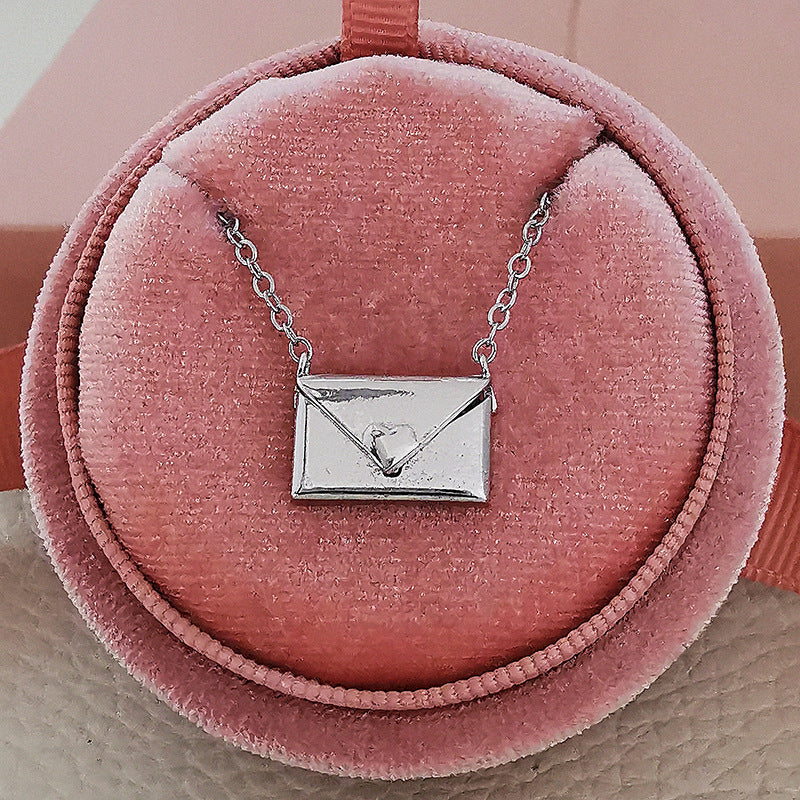 New Trendy Envelope Love Letter Silver Necklace