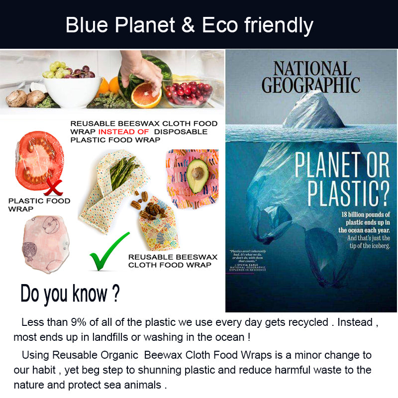 Eco Friendly Reusable Organic Beeswax Cloth Wrap