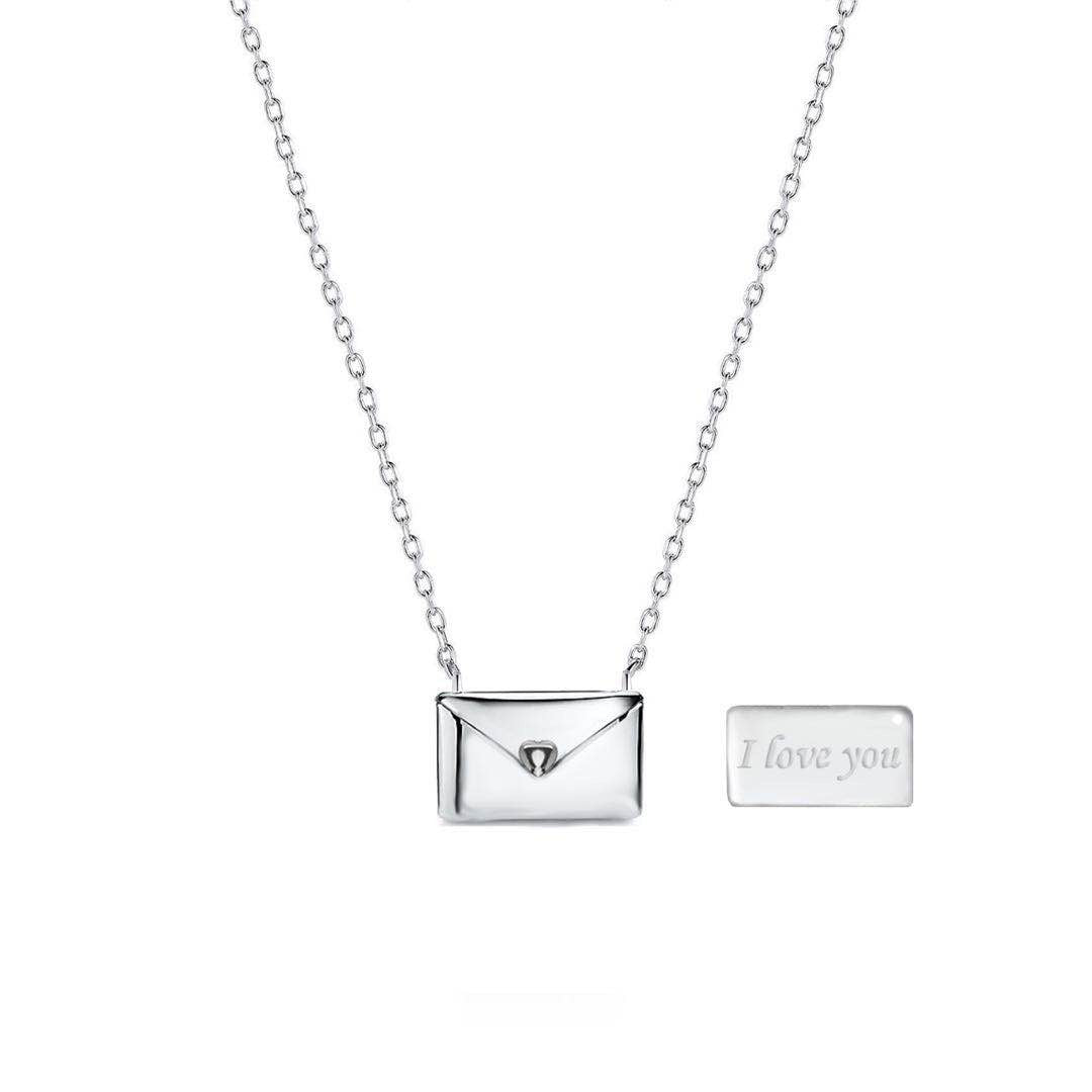 New Trendy Envelope Love Letter Silver Necklace