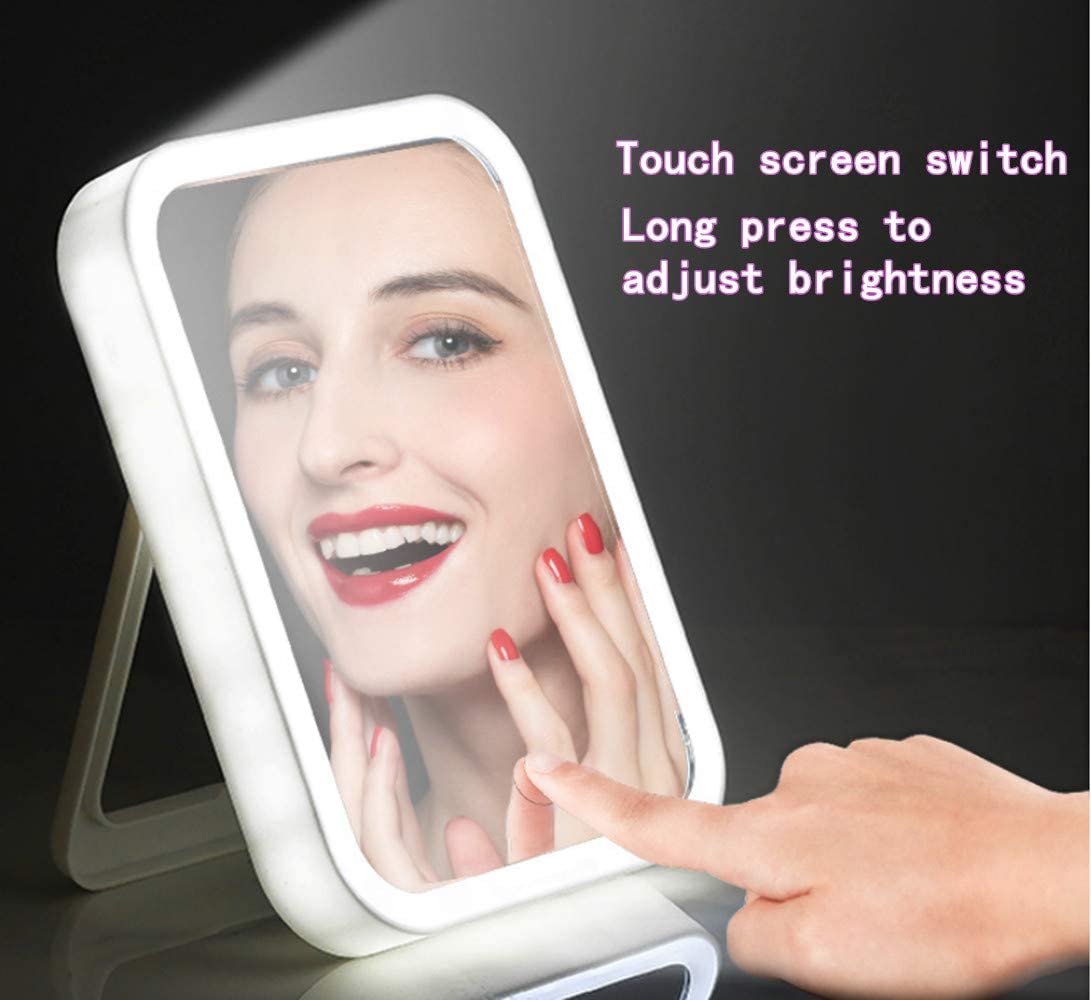 Rechargeable Travel Makeup Mirror with Lights
