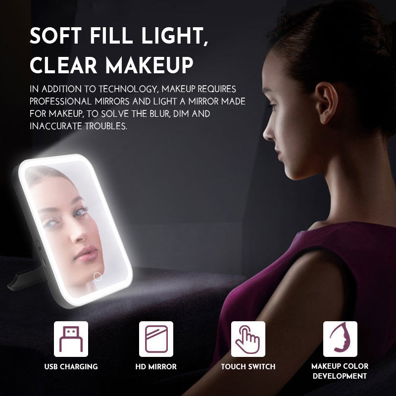 Rechargeable Travel Makeup Mirror with Lights